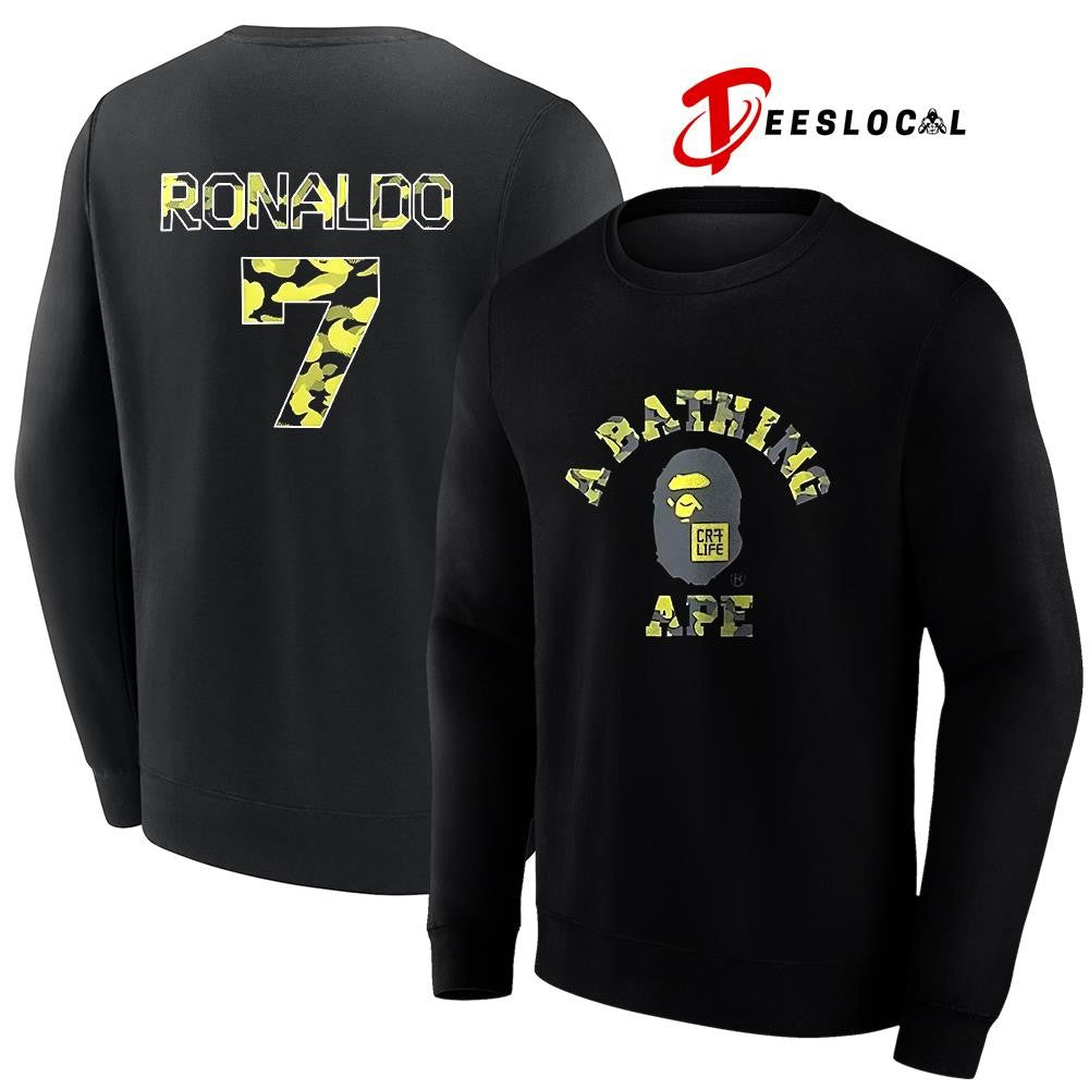 CristianoRonaldoXBAPECR7lifecollectionABathingApeCamonumber7shirt Unisex