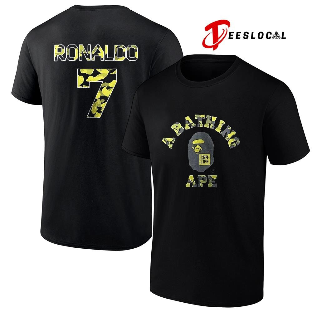 CristianoRonaldoXBAPECR7lifecollectionABathingApeCamonumber7shirt Unisex
