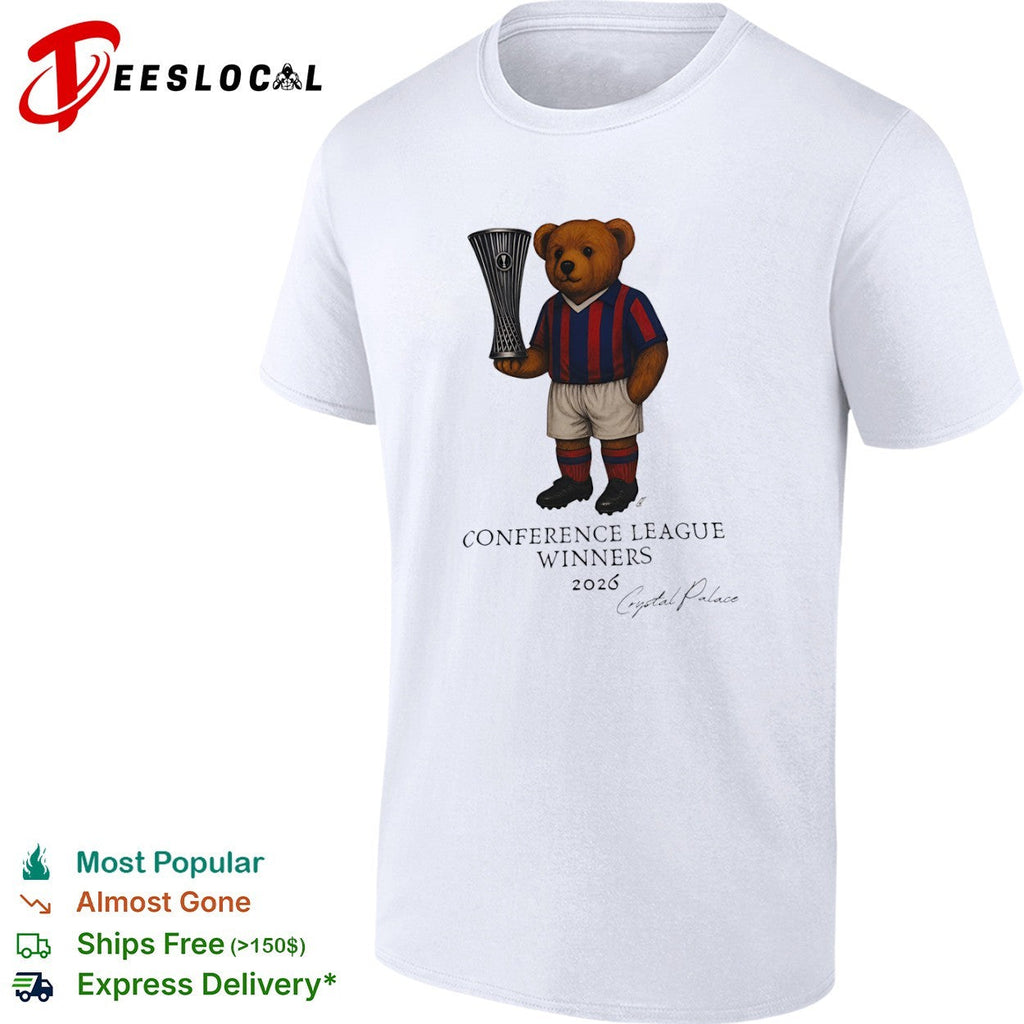 Crystal Palace 2026 Conference League Winners teddy bear illustration football shirt Unisex