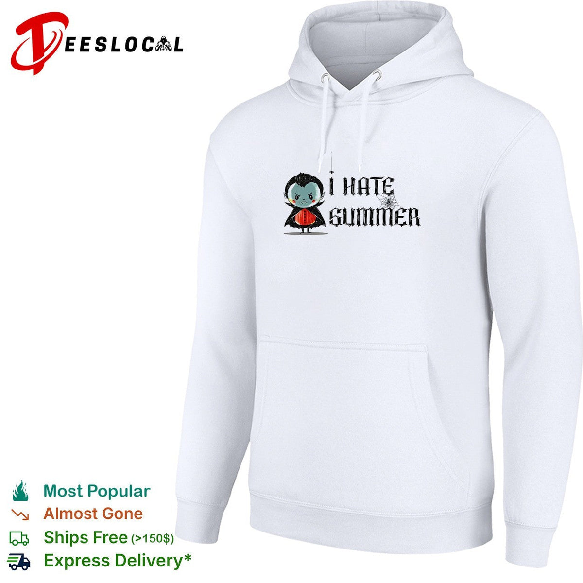 Cute vampire I hate summer Halloween humor shirt Unisex