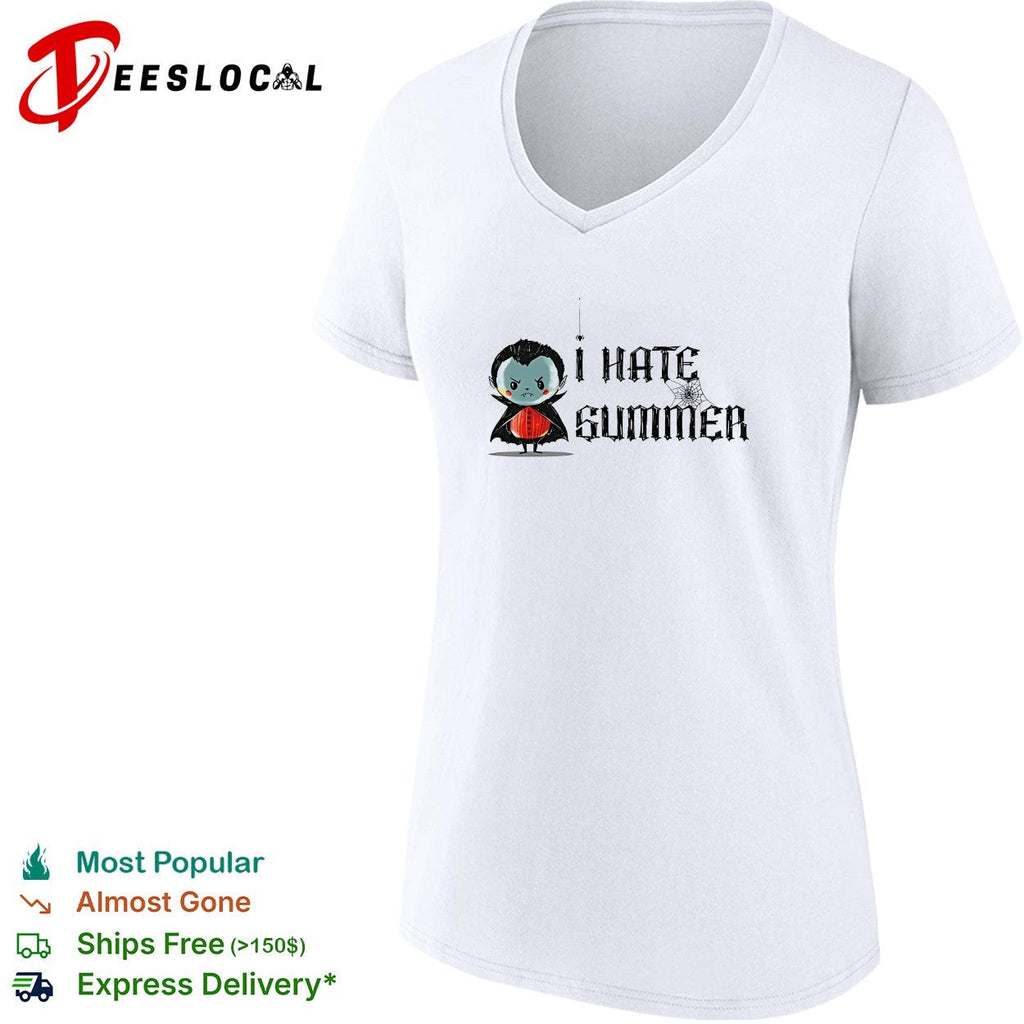 Cute vampire I hate summer Halloween humor shirt Unisex