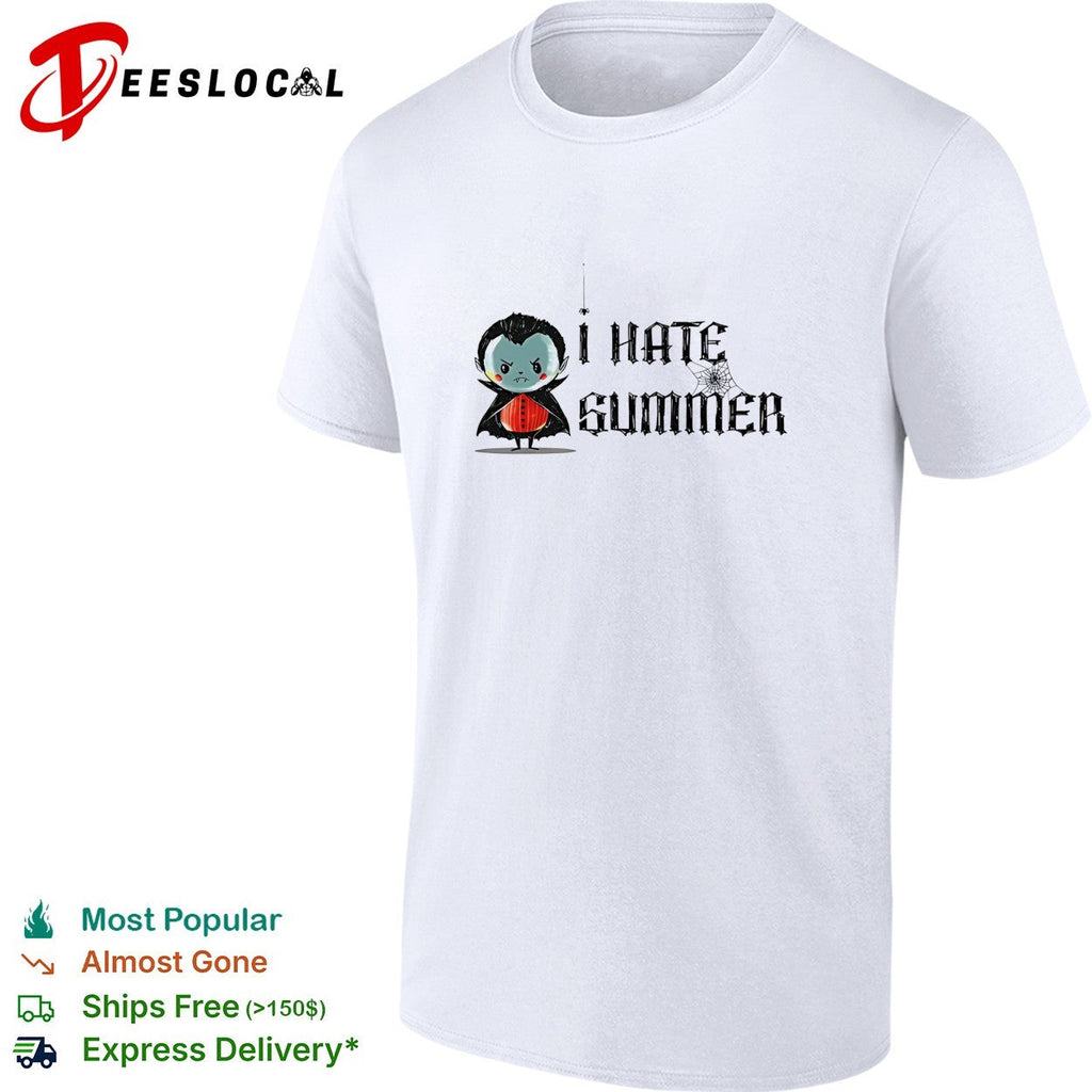 Cute vampire I hate summer Halloween humor shirt Unisex