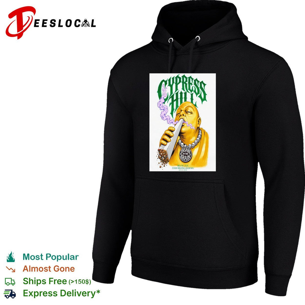 Cypress Hill Estadio Malvinas Argentinas 2026 poster shirt Unisex