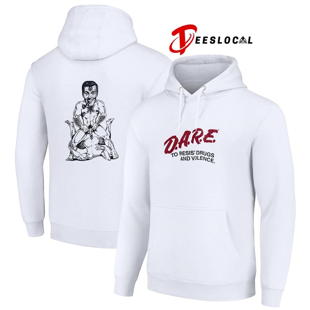 DARE to resist drugs and violence caricature graphic shirt Unisex