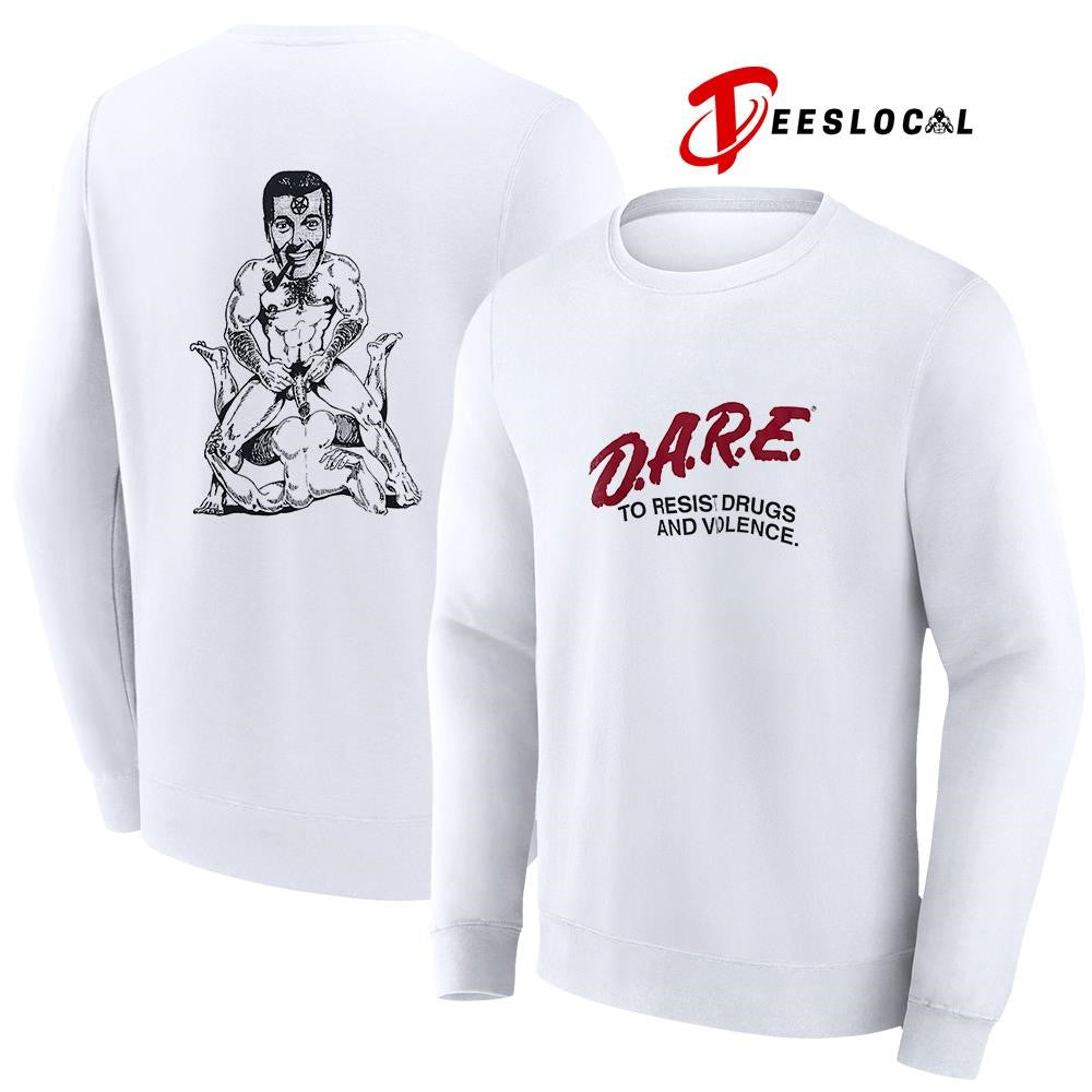 DARE to resist drugs and violence caricature graphic shirt Unisex