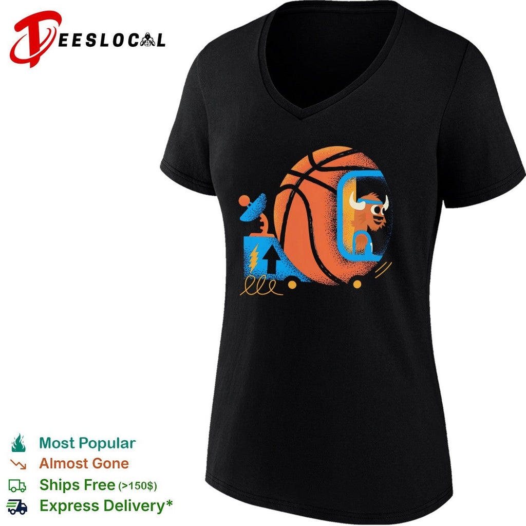 Dallas Mavericks Buffalo Mascot Driving Basketball Satellite Retro Space Fun shirt Unisex