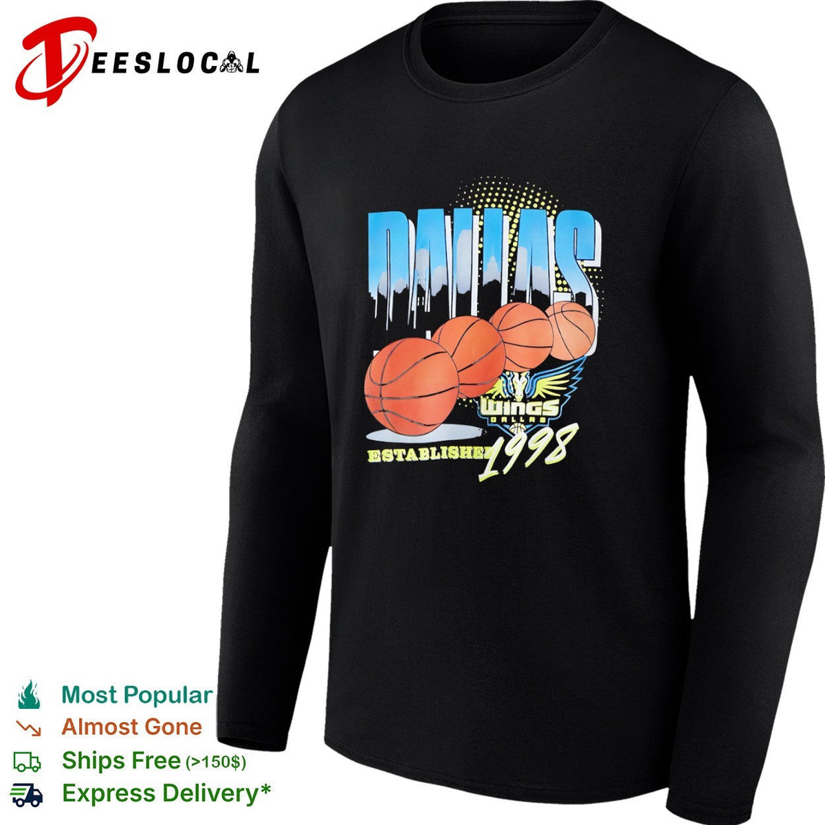 Dallas Wings Established 1998 basketball team shirt Unisex