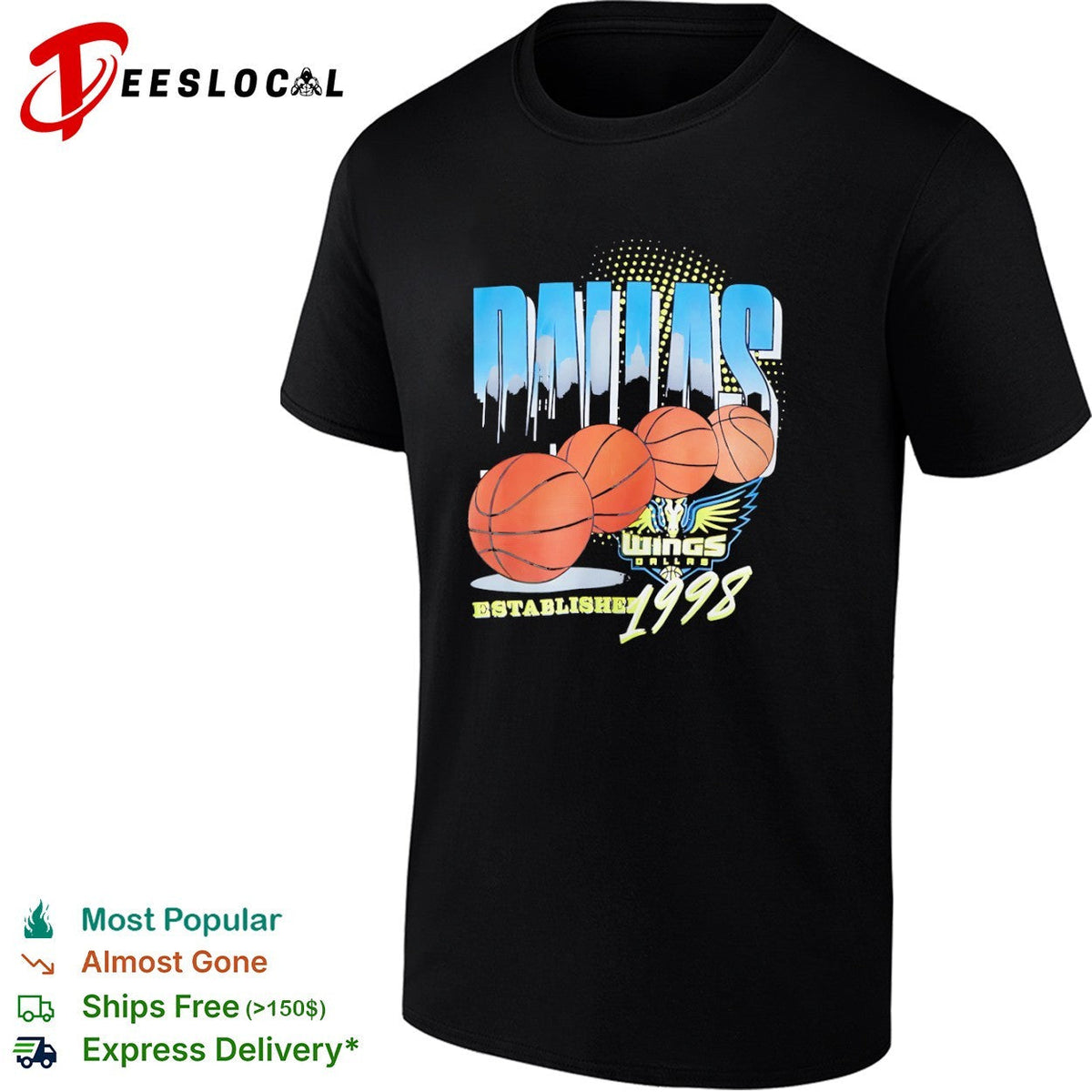 Dallas Wings Established 1998 basketball team shirt Unisex