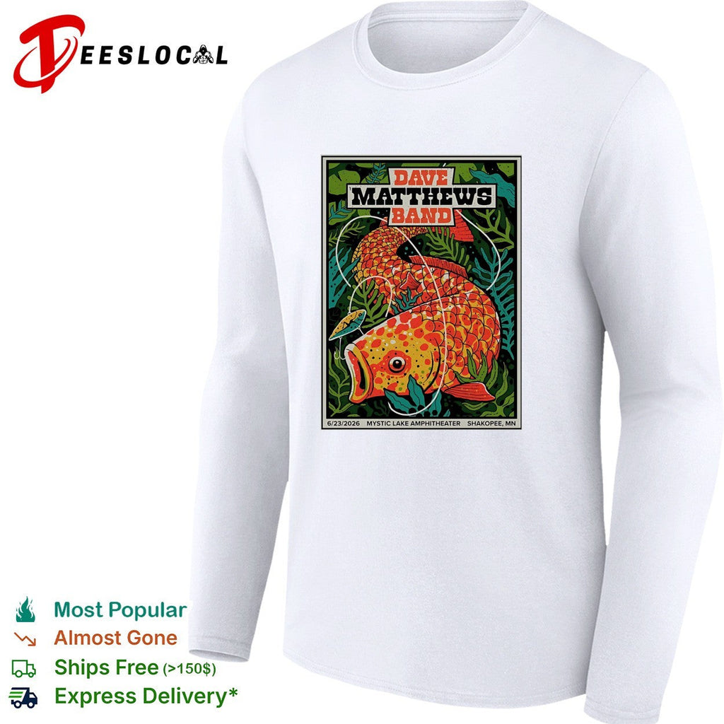 Dave Matthews Band Mystic Lake Amphitheater 2026 fish poster shirt Unisex