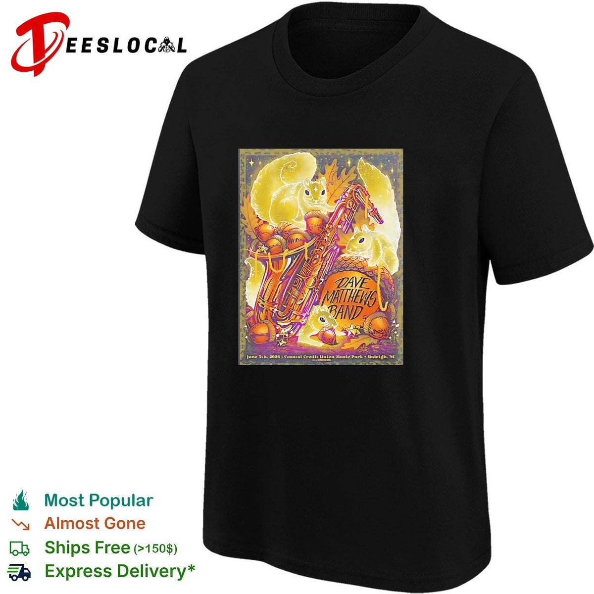 Dave Matthews Band Raleigh North Carolina 2026 Gig At Coastal Credit Union Music shirt Unisex