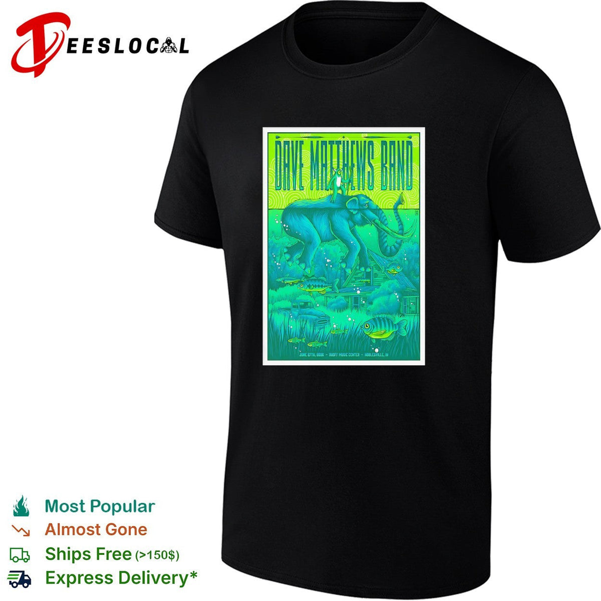 Dave Matthews Band elephant swamp poster shirt Unisex