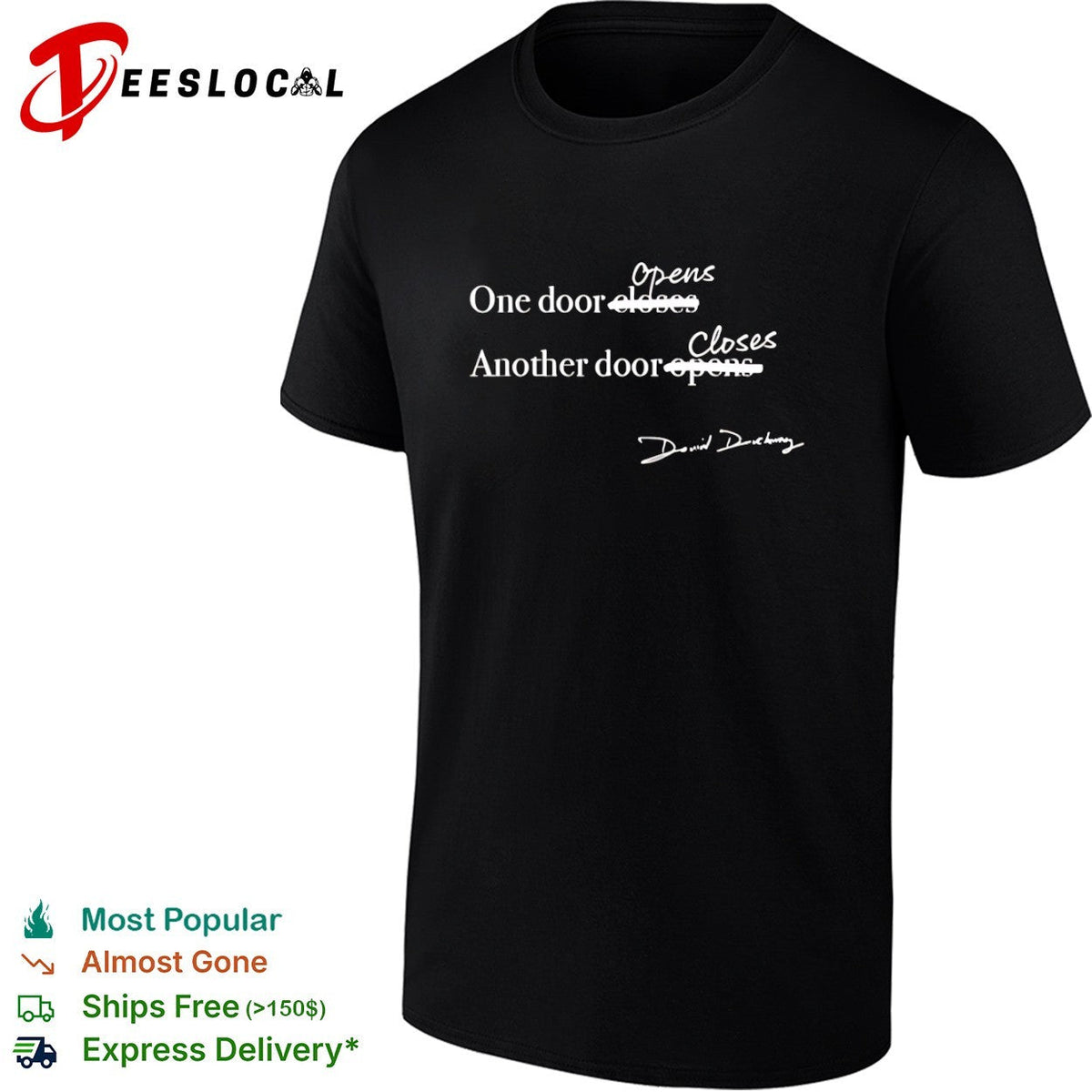 David Duchovny crossed out one door opens another closes shirt Unisex