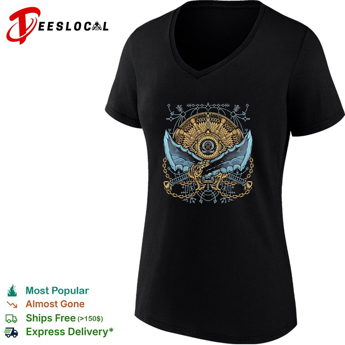 Destiny of the God God of War featuring the Blades of Chaos shirt Unisex