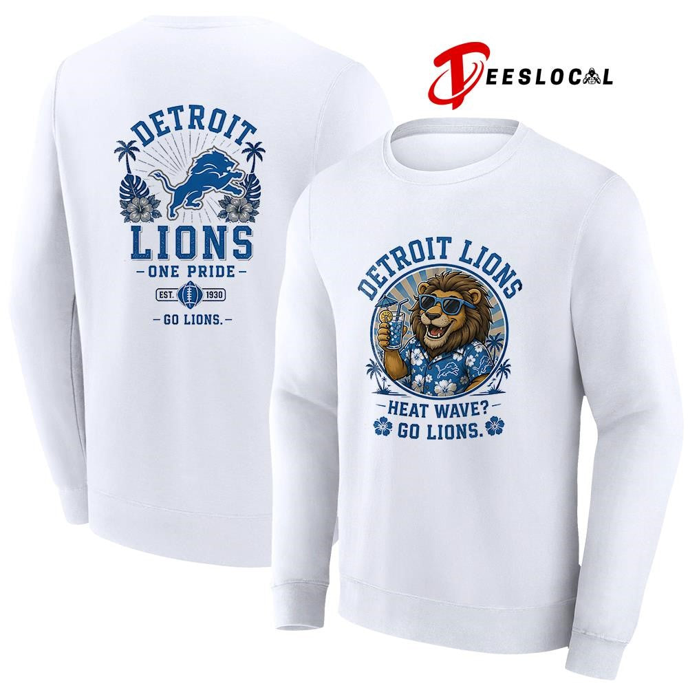 Detroit Lions heat wave beach vibes mascot shirt Unisex