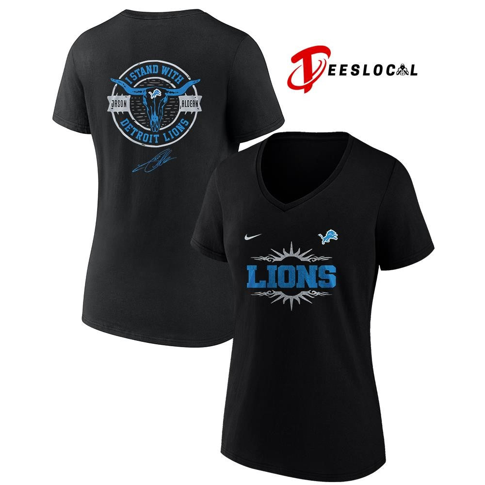Detroit Lions x Jason Aldean I stand signature logo shirt Unisex