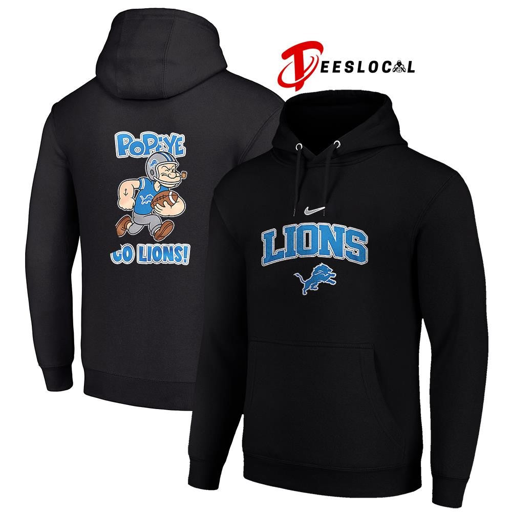 Detroit Lions x Pop eye pose cartoon shirt Unisex