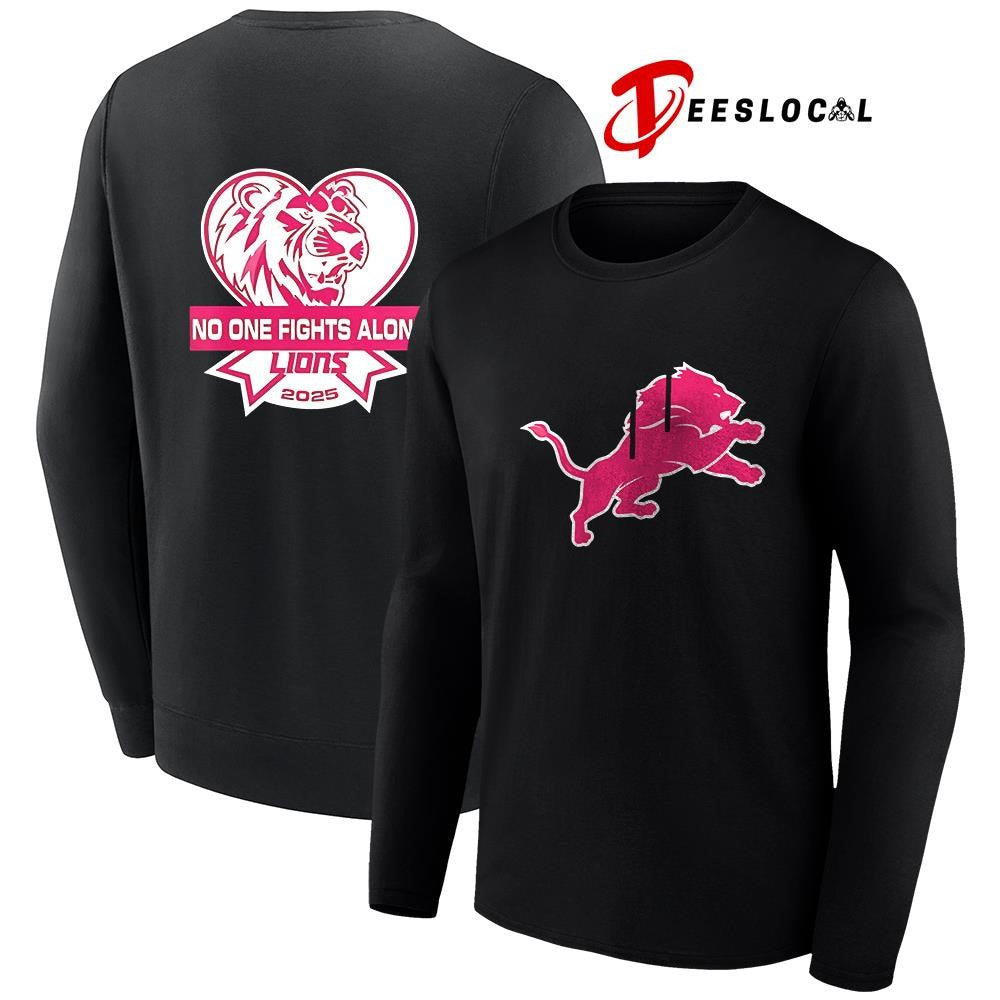 DetroitLionsnoonefightsalonefightcancerlogoshirt Unisex