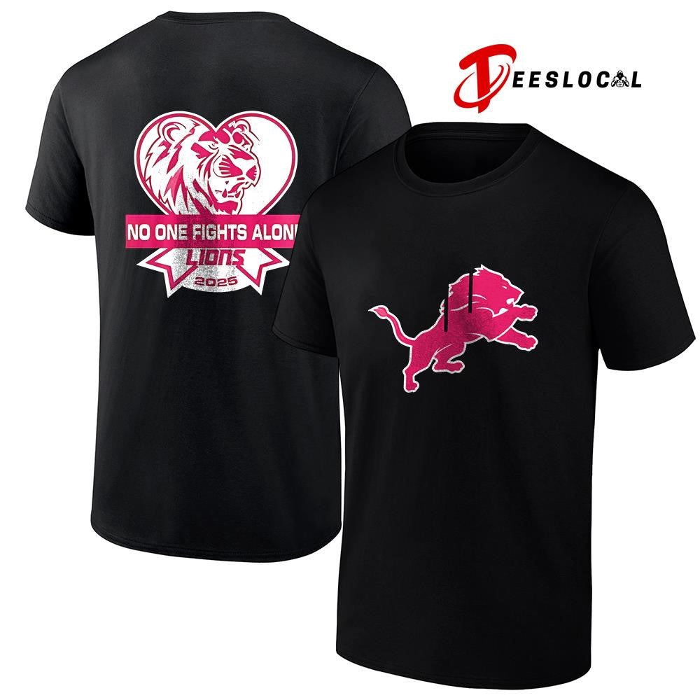 DetroitLionsnoonefightsalonefightcancerlogoshirt Unisex