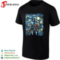 Din Djarin and Din Grogu in the style of Van Gogh’s Starry Night shirt Unisex