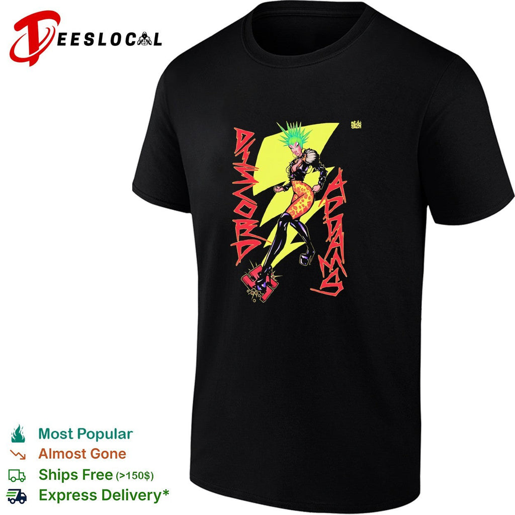 Discord Adams punk girl lightning bolt green hair comic art shirt Unisex