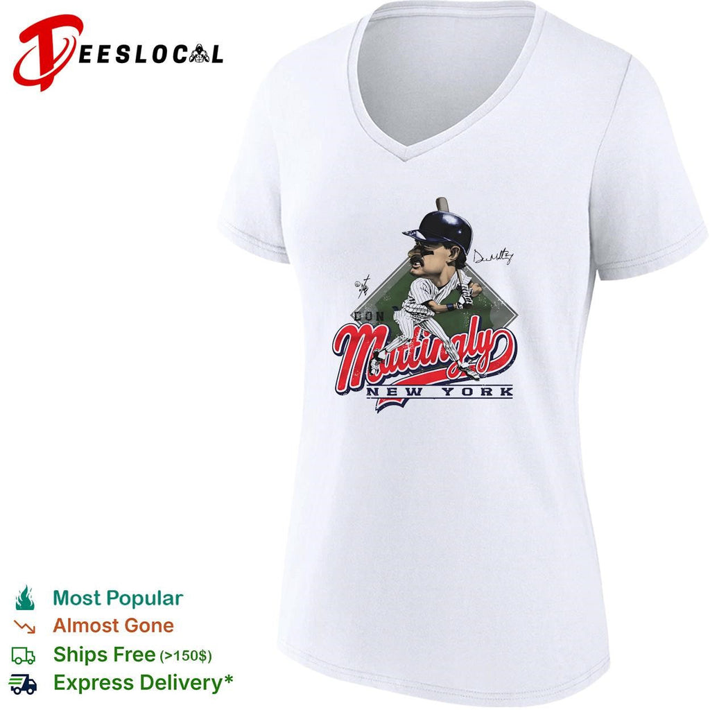 Don Mattingly New York Yankees script caricature vintage shirt Unisex