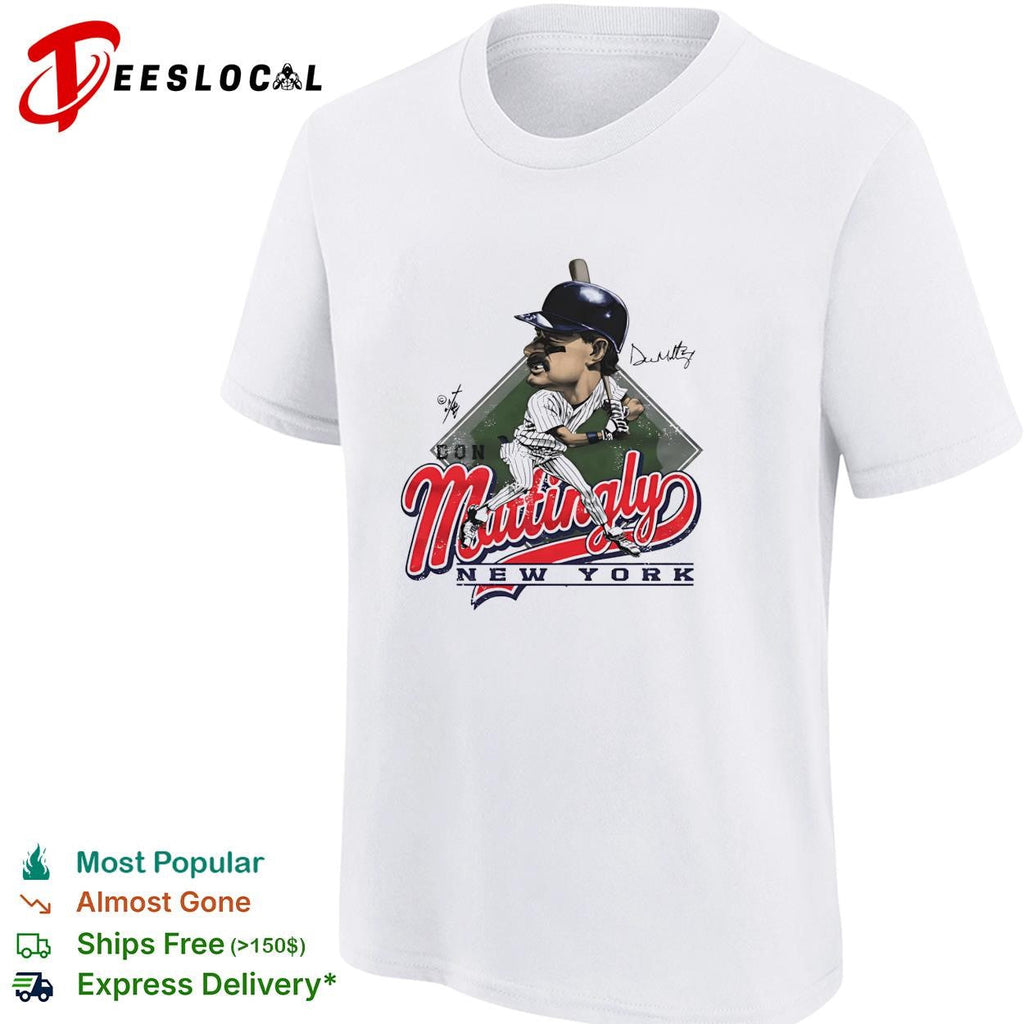 Don Mattingly New York Yankees script caricature vintage shirt Unisex