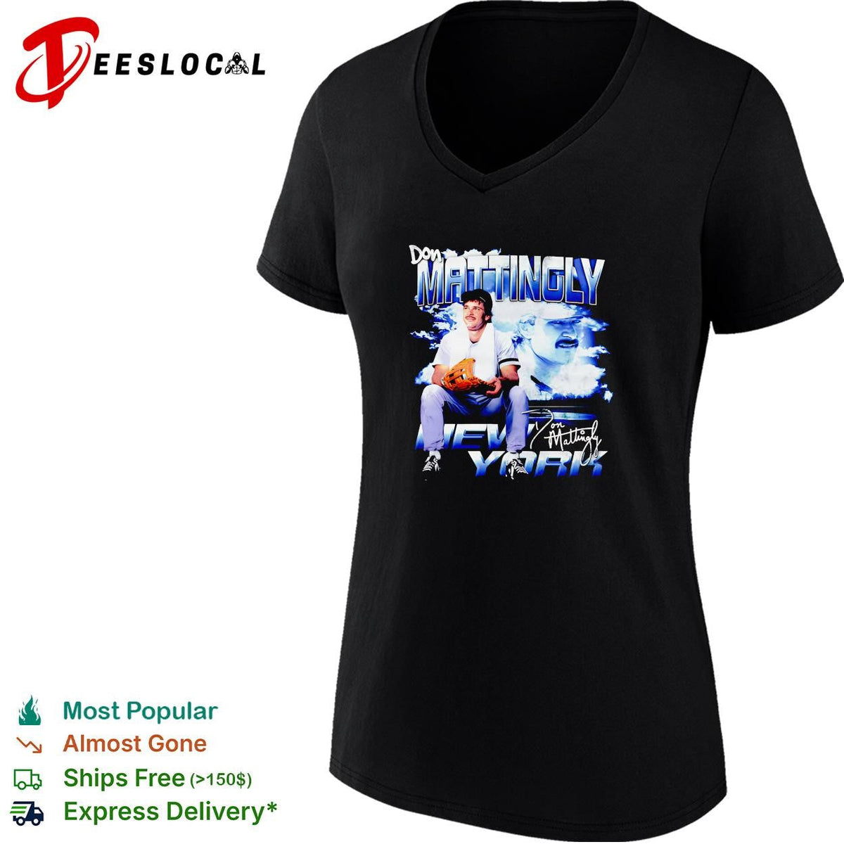 Don Mattingly New York Yankees signature vintage script shirt Unisex