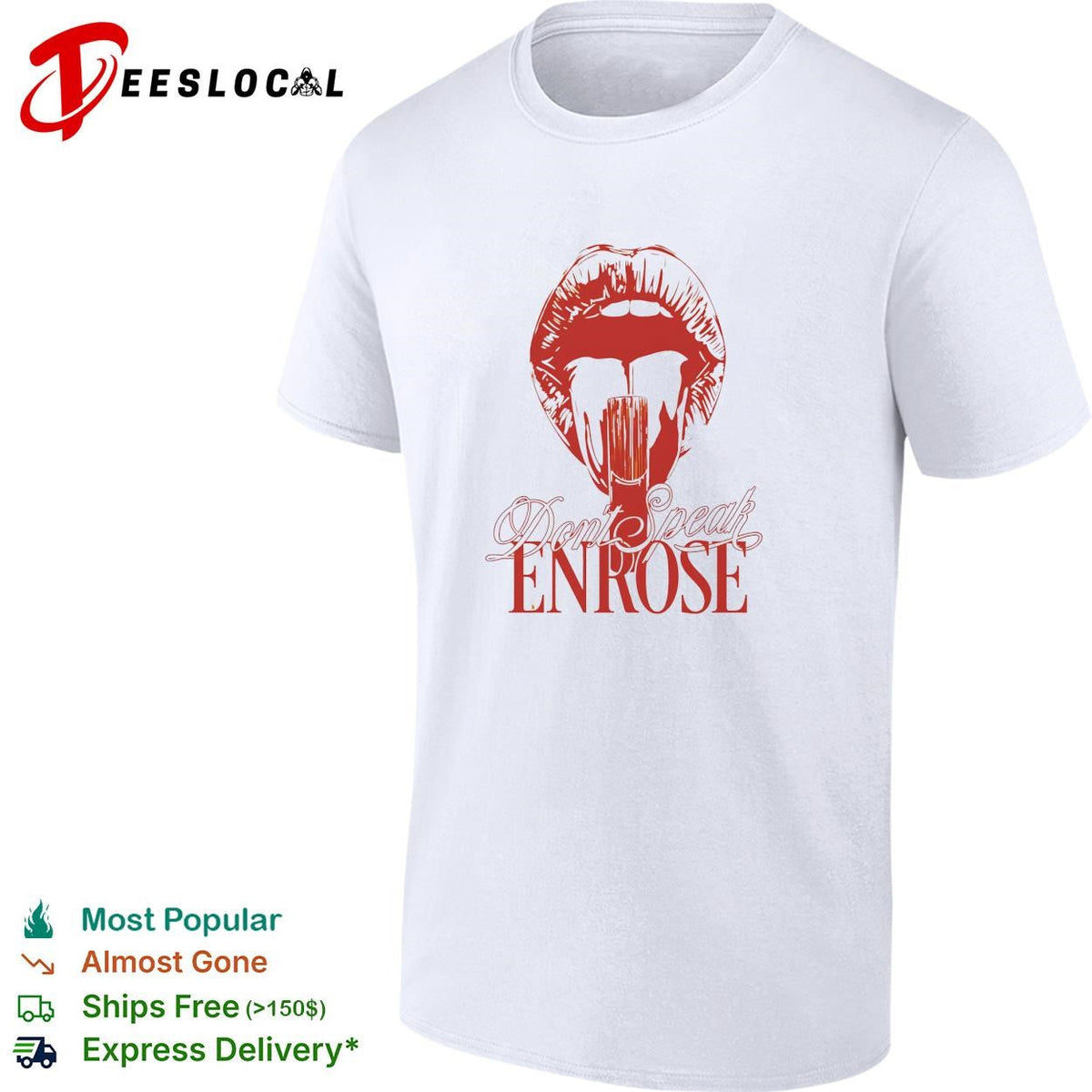 Don_t Speak ENROSE Lips and Lollipop Graphic Aesthetic Urban Pop Culture shirt Unisex