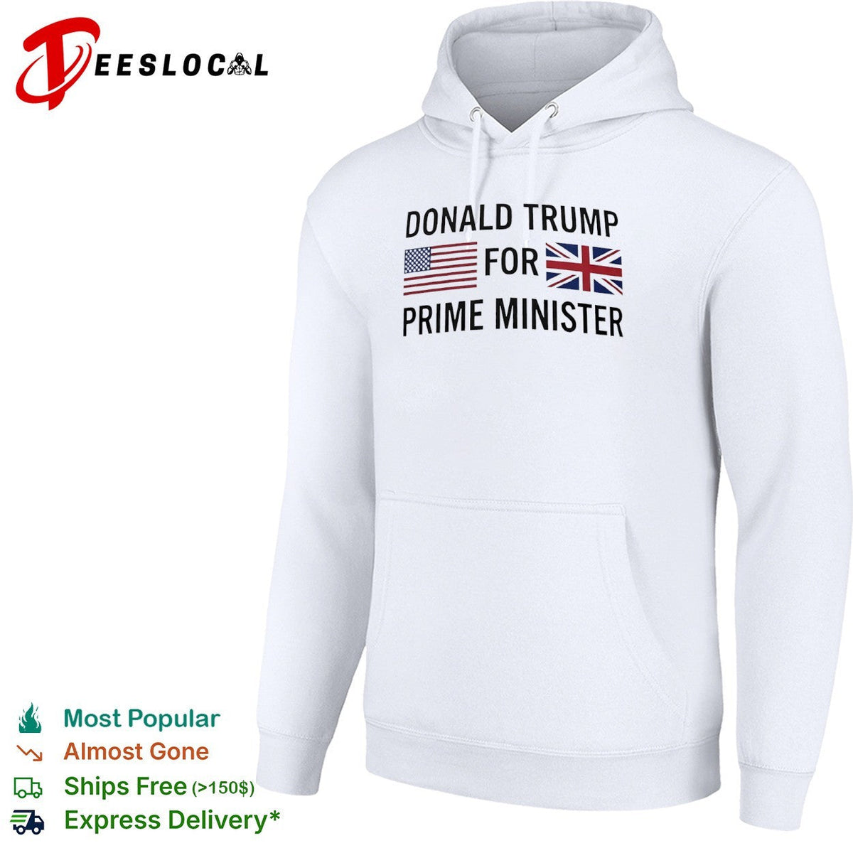 Donald Trump for Prime Minister US and UK Flags Shirt Unisex