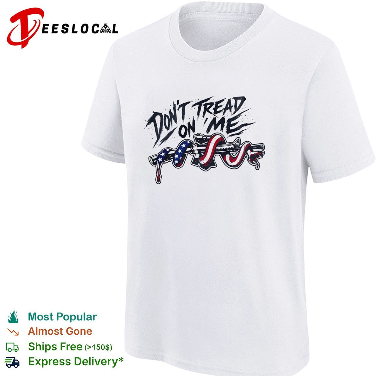 Don’t Tread on Me American Flag Snake and Rifle Patriotic Second Amendment shirt Unisex