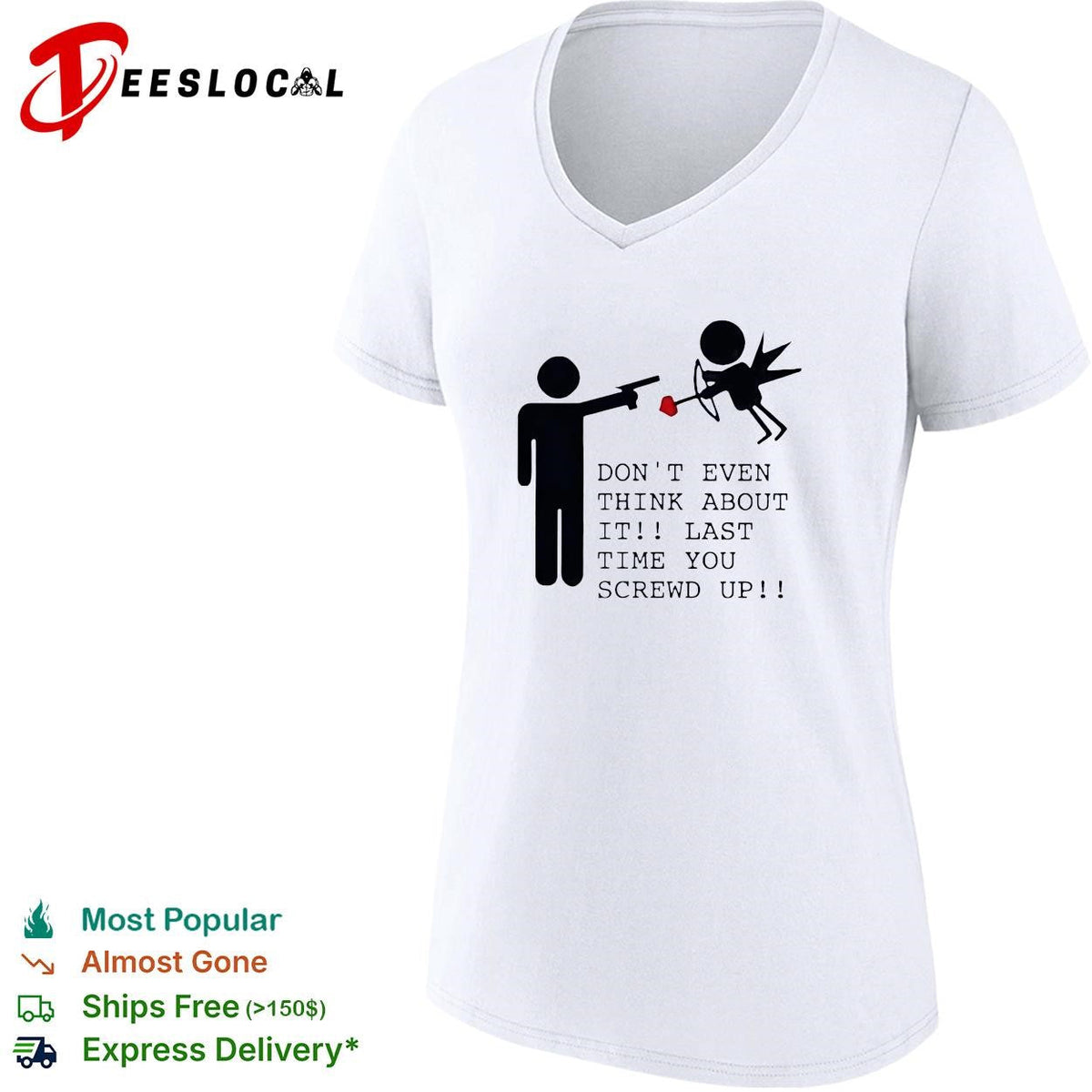 Don’t even think about it cupid stick figure humor shirt Unisex