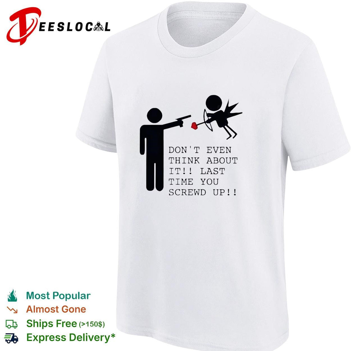 Don’t even think about it cupid stick figure humor shirt Unisex