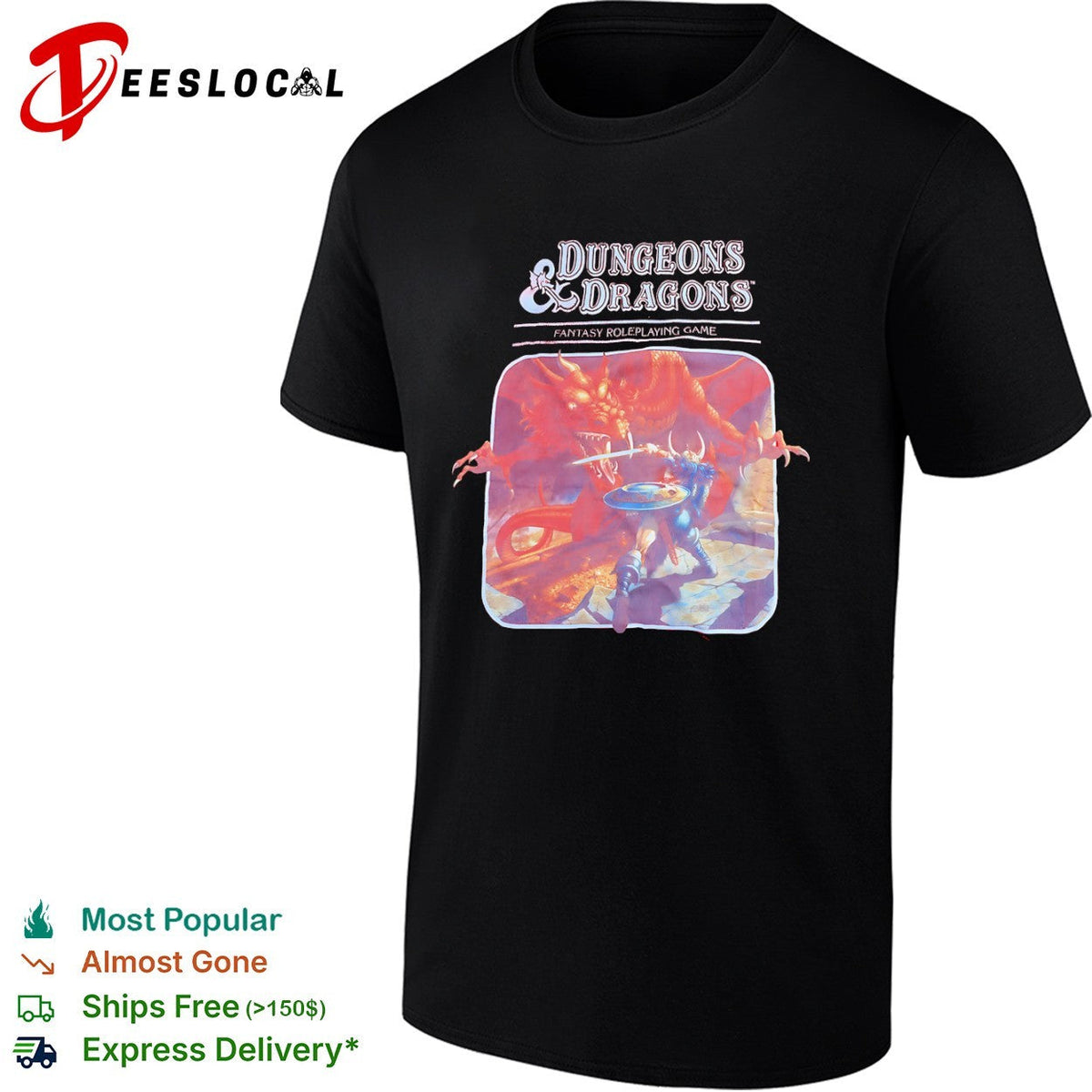 Dungeons and Dragons Fantasy Roleplaying Game Red Dragon Warrior shirt Unisex
