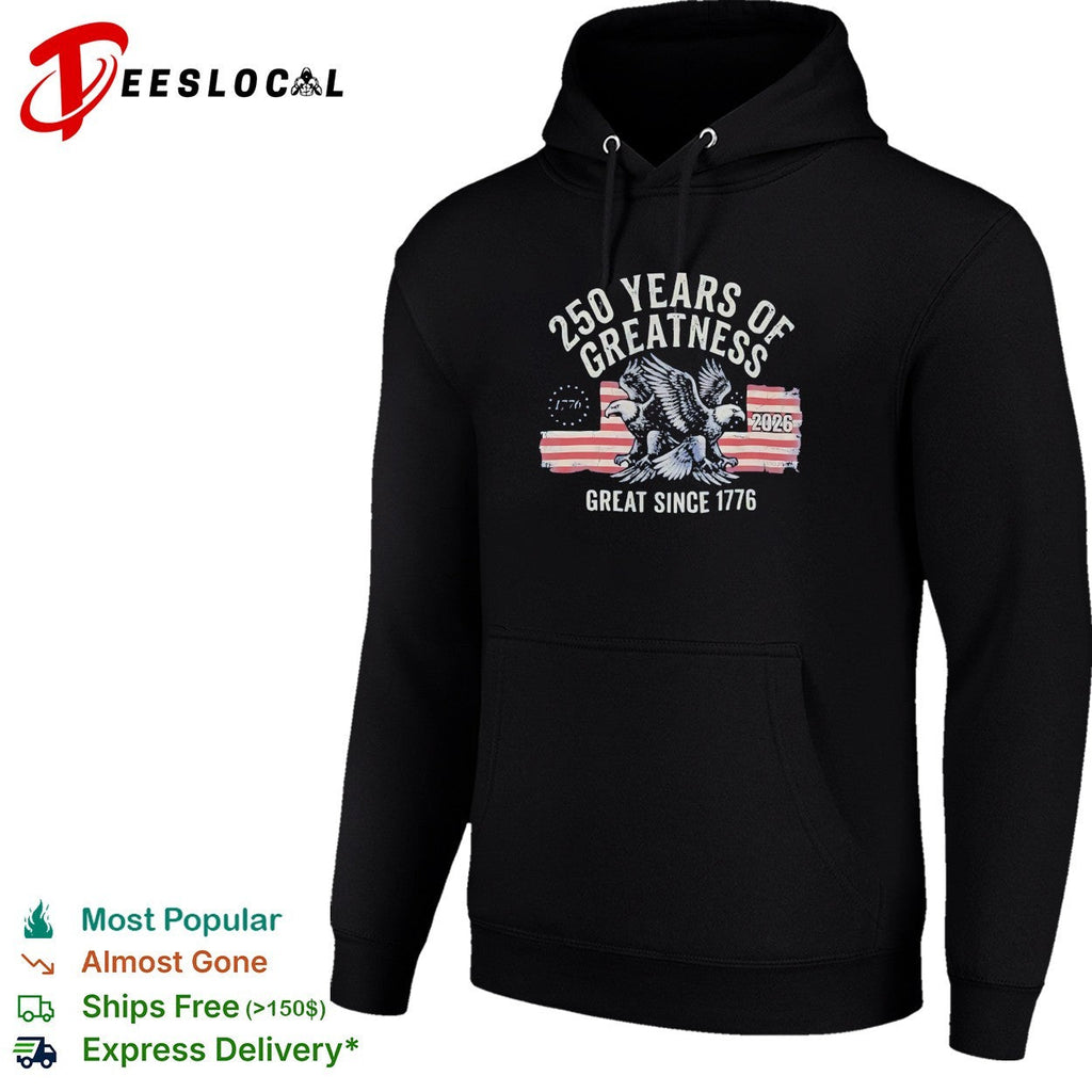 Eagle spreading wings 250 years of greatness 1776 2026 shirt Unisex