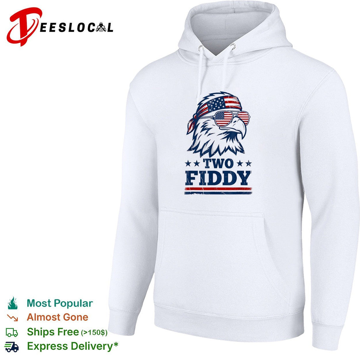 Eagle wearing flag bandana sunglasses two fiddy shirt Unisex