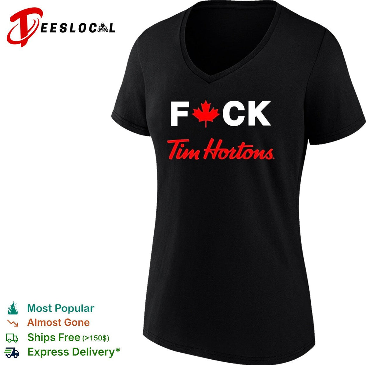 Fck Canadian Maple Leaf Tim Hortons Parody Logo Coffee Culture Minimalist Shirt Unisex