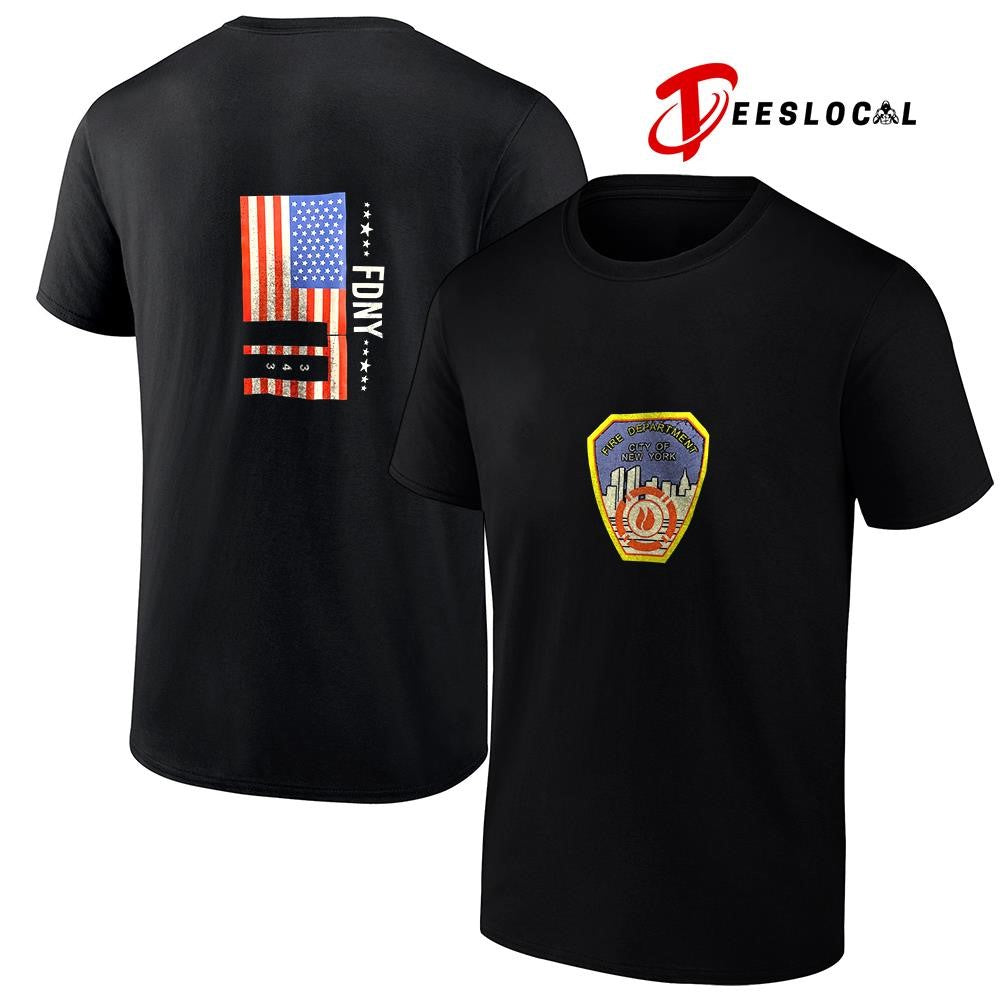 Fire Department city of New York FDNY USA flag logo shirt Unisex