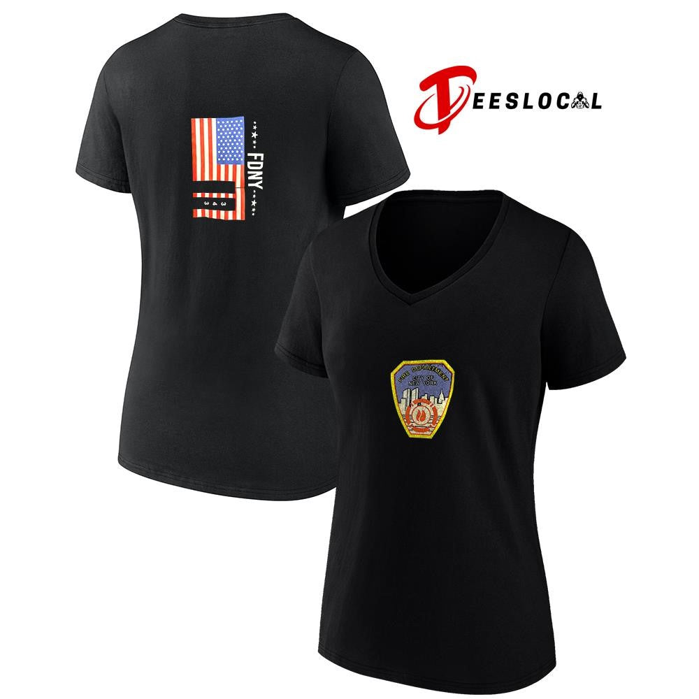 Fire Department city of New York FDNY USA flag logo shirt Unisex