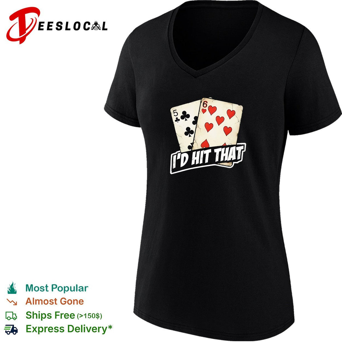Five of clubs six of hearts I’d hit that shirt Unisex