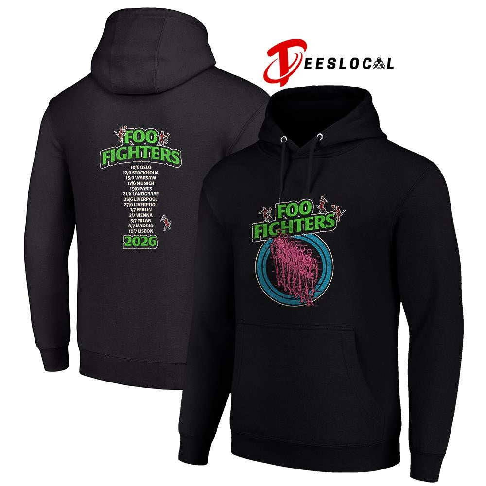 FooFightersTakeCovertourEuropeandUKneonskeletondatesscheduleshirt Unisex
