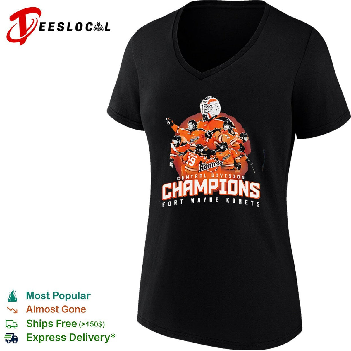 Fort Wayne Komets Nelson Central Division Champions ECHL Hockey Team Fan Shirt Unisex