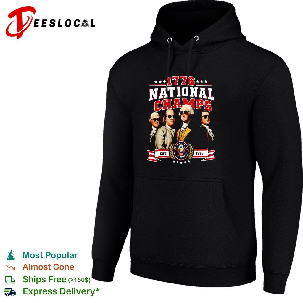 Founding fathers 1776 National Champs wearing sunglasses parody graphic shirt Unisex