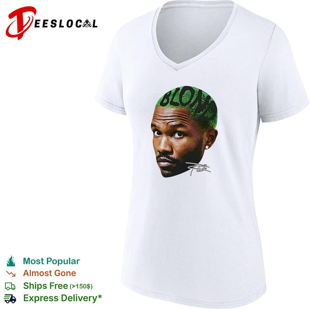Frank Ocean Blonde portrait caricature music graphic shirt Unisex