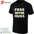 Free Mom Hugs rainbow heart pride movement inclusive love and support shirt Unisex