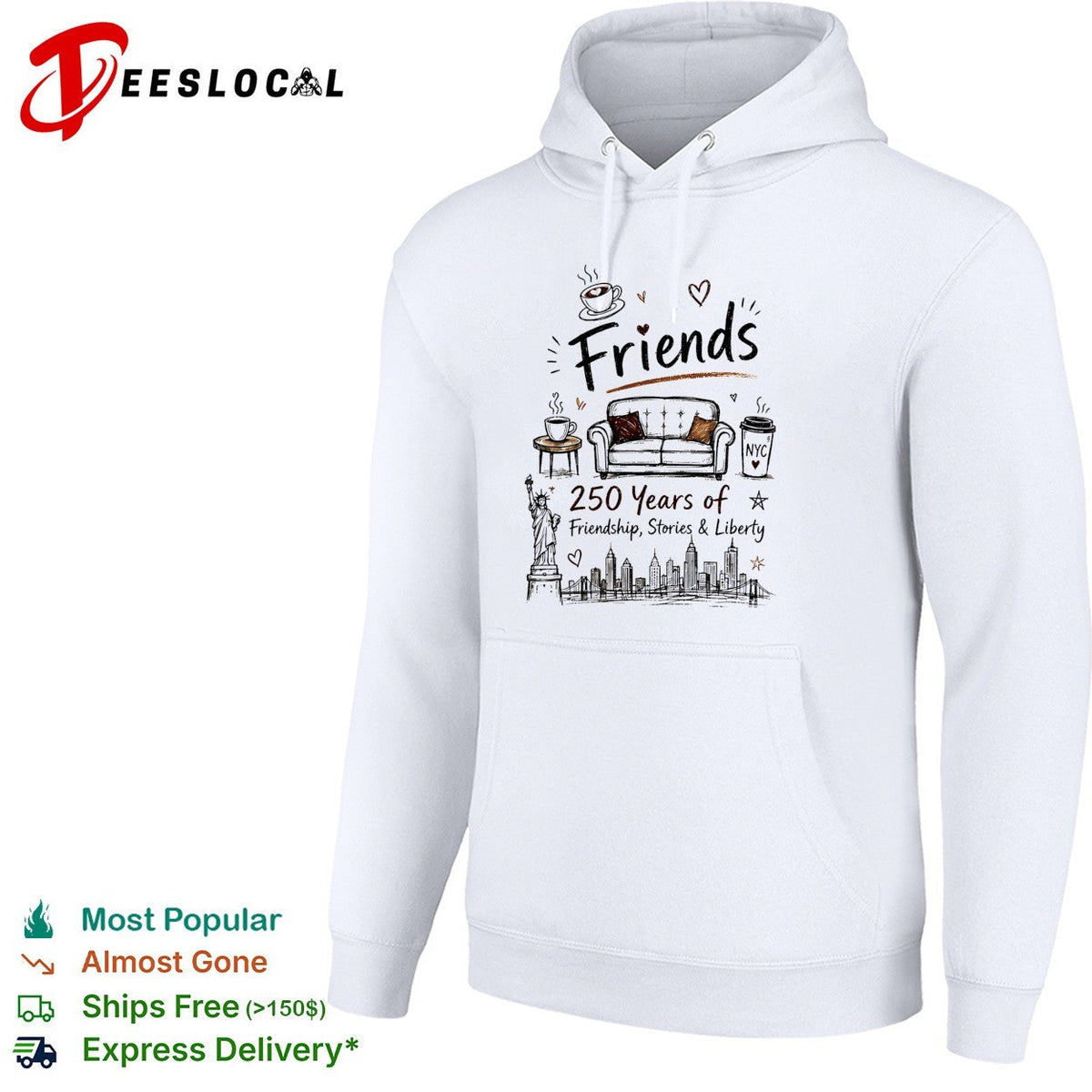 Friends parody 250 years of friendship stories and liberty NYC skyline shirt Unisex