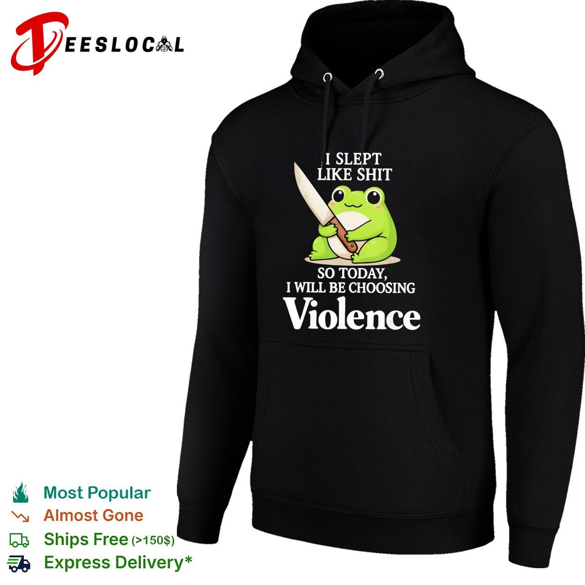 Frog I slept badly so today I will be choosing violence shirt Unisex