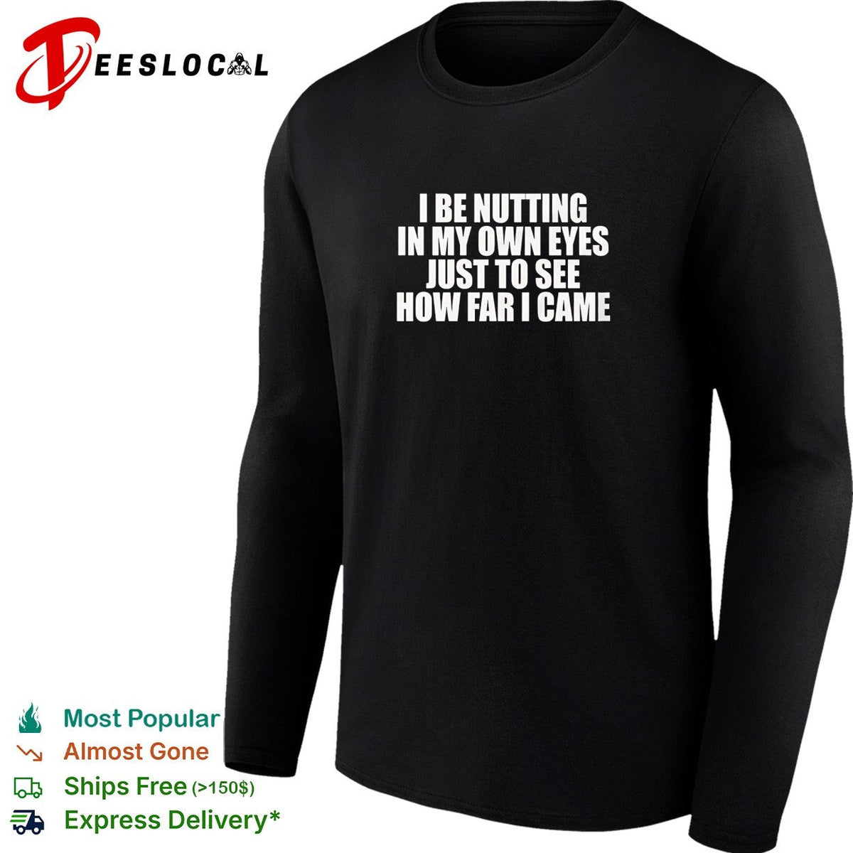 Funny adult humor bold text dark background shirt Unisex