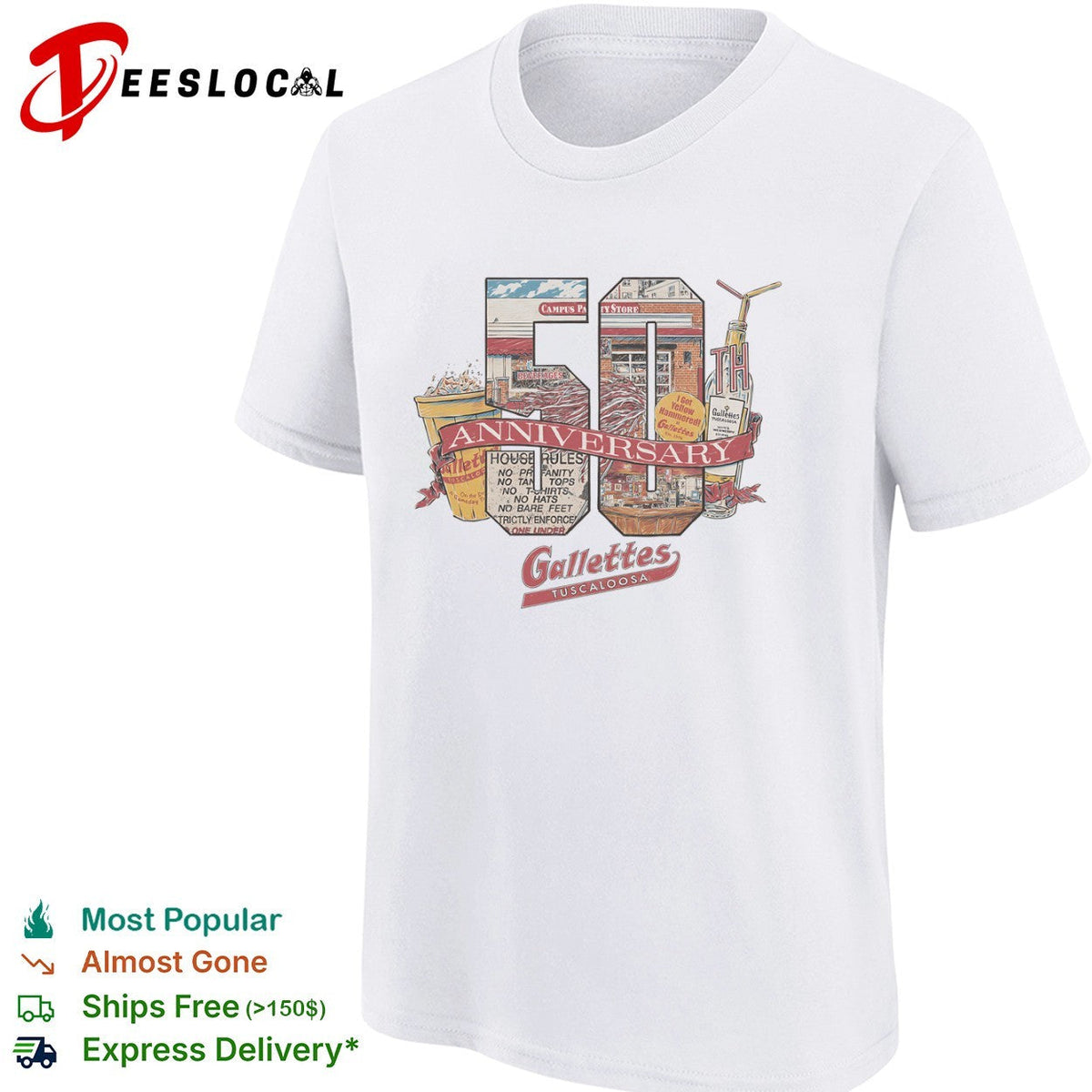 Gallettes Tuscaloosa 50th Anniversary House Rules I Got Yellow Hammered shirt Unisex