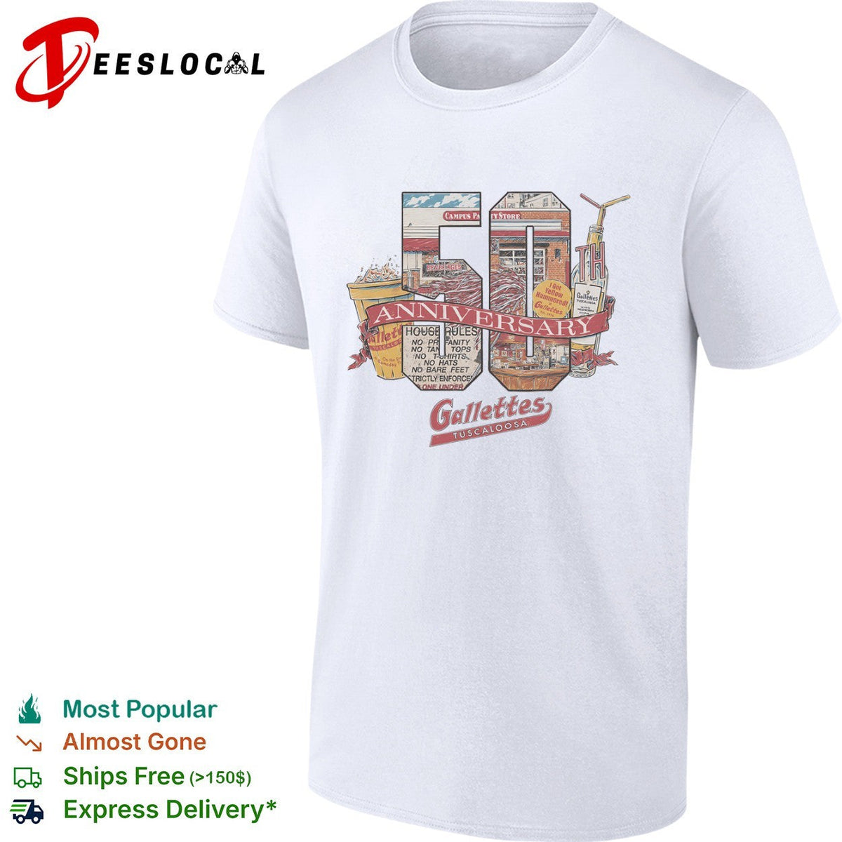 Gallettes Tuscaloosa 50th Anniversary House Rules I Got Yellow Hammered shirt Unisex