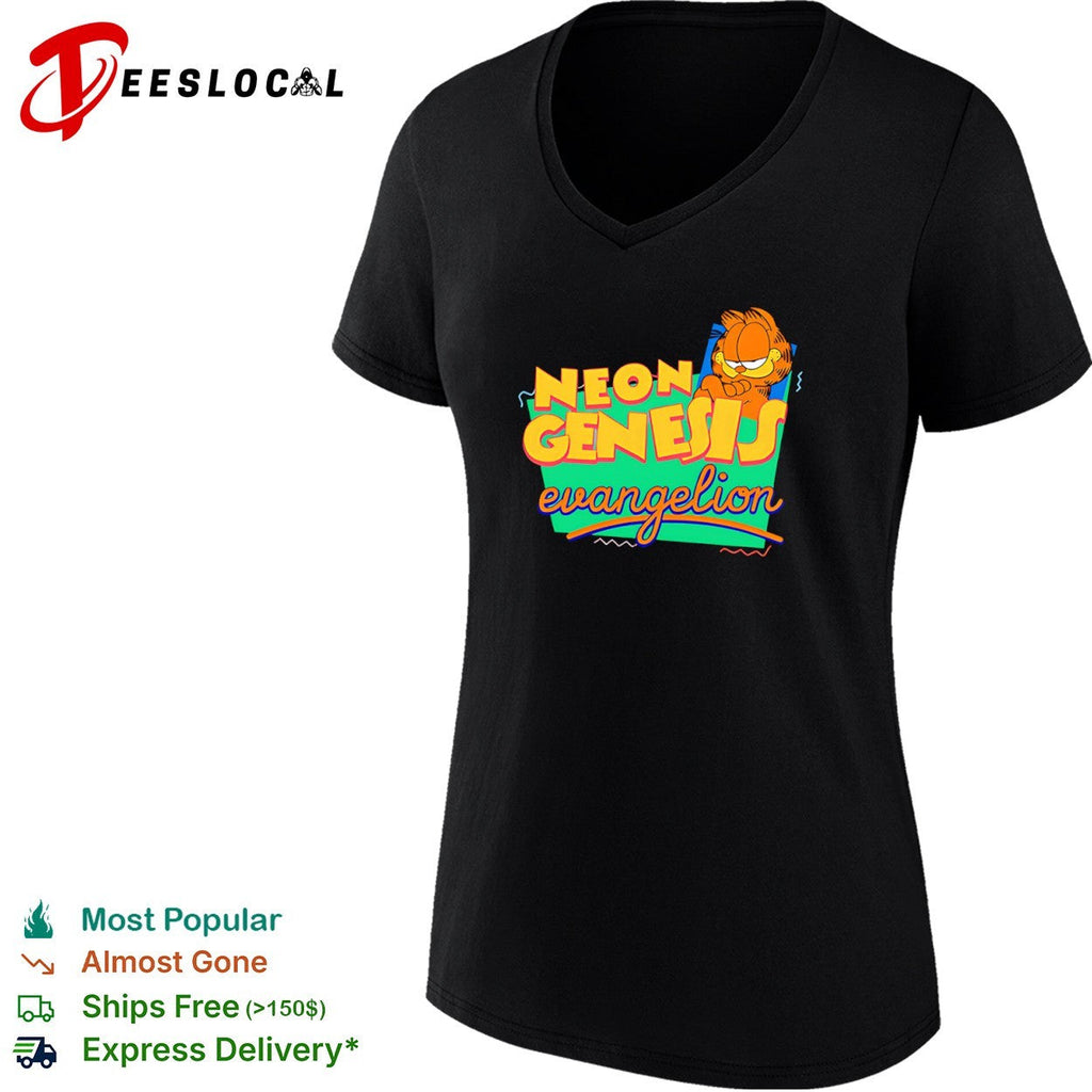 Garfield Neon Genesis Evangelion Mashup shirt Unisex